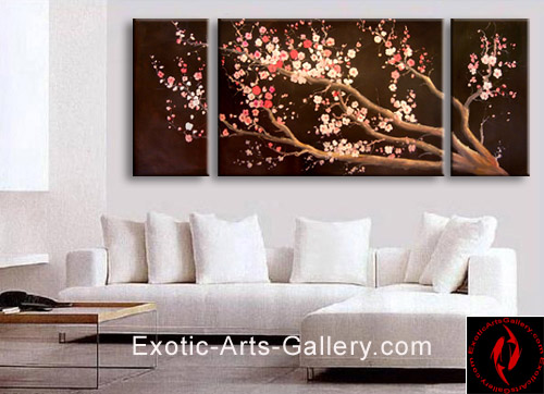 cherry blossom flower art. Chinese Cherry Blossom flower paintings: are appropriate for both home Feng Shui décor and office Feng