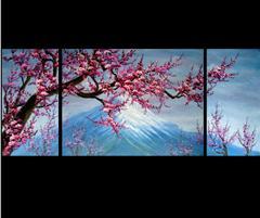 A Chinese Feng Shui Painting, Chinese Cherry Blossom Painting